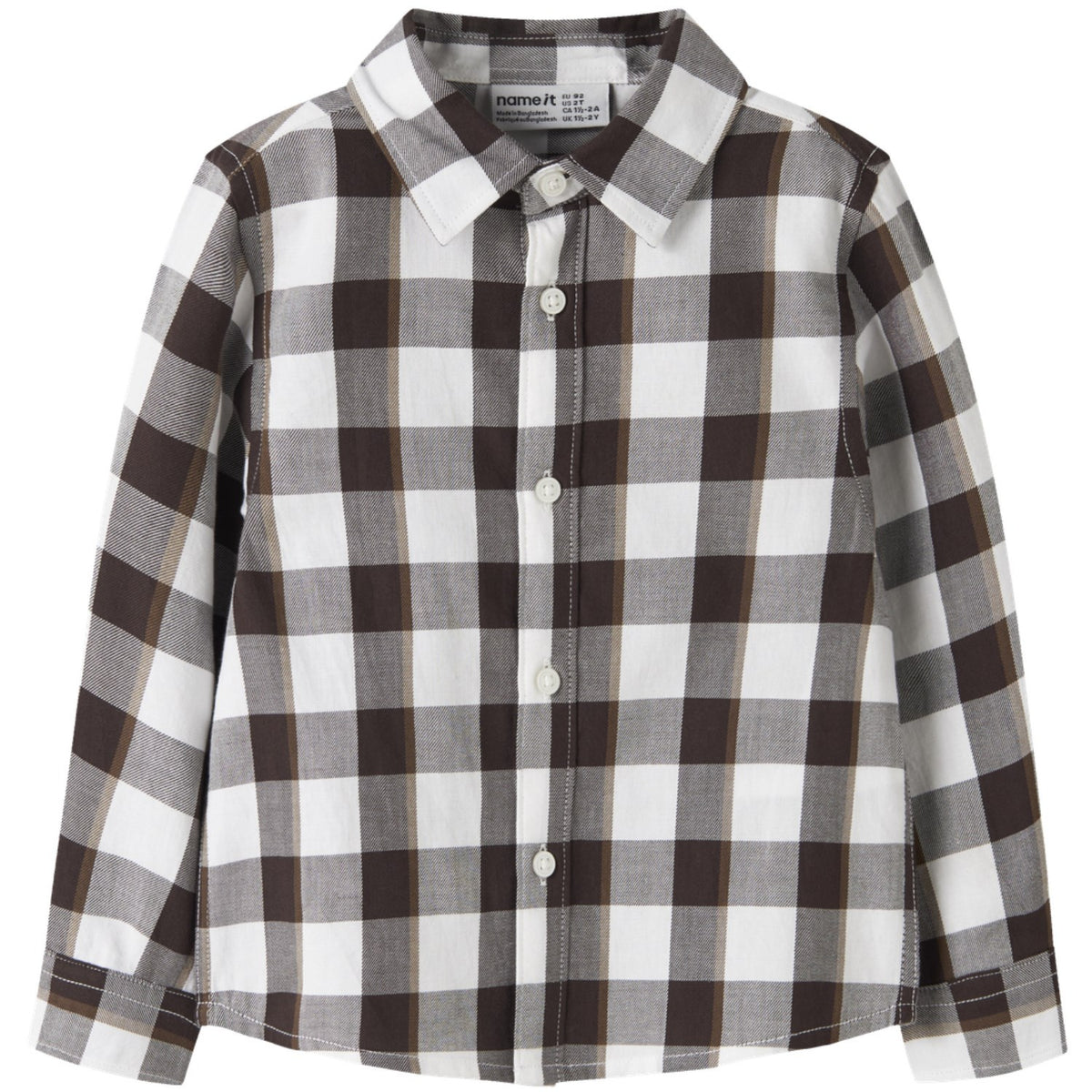 Name It Bright White Nmmralum Ls Nreg Check Shirt
