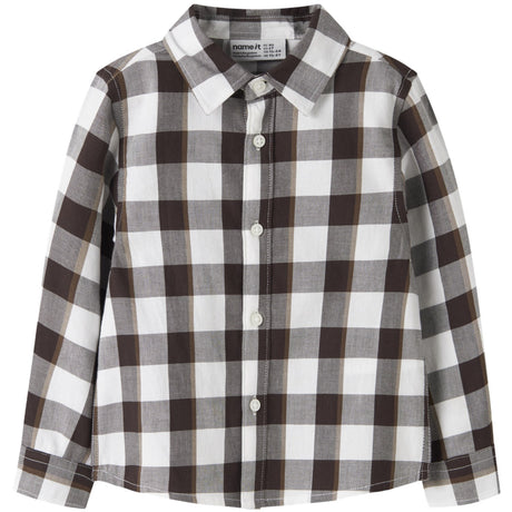Name It Bright White Nmmralum Ls Nreg Check Shirt