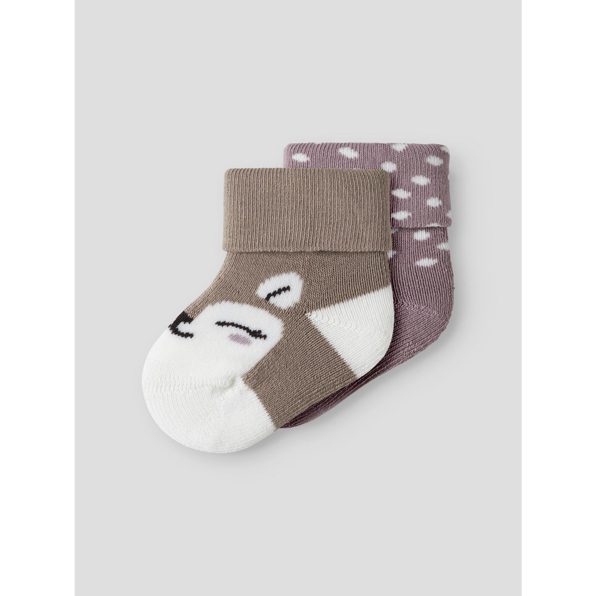 Name It Mauve Shadows Coca Mocha Nbframbi 2-Pack Frotte Socks