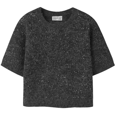 Name It Black Nkfriaglitter Ss Knit Top