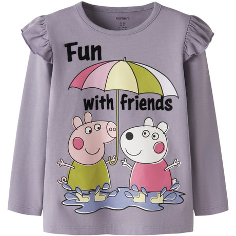 Name It Lavender Gray Nmfomba Peppa Ls Nreg Top Box Cplg