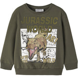 Name It Olive Night Nmmosh Jurassic Nreg Sweat Bru Sky