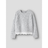 Name It Light Grey Melange Nkfsacha Ls Loose Knit