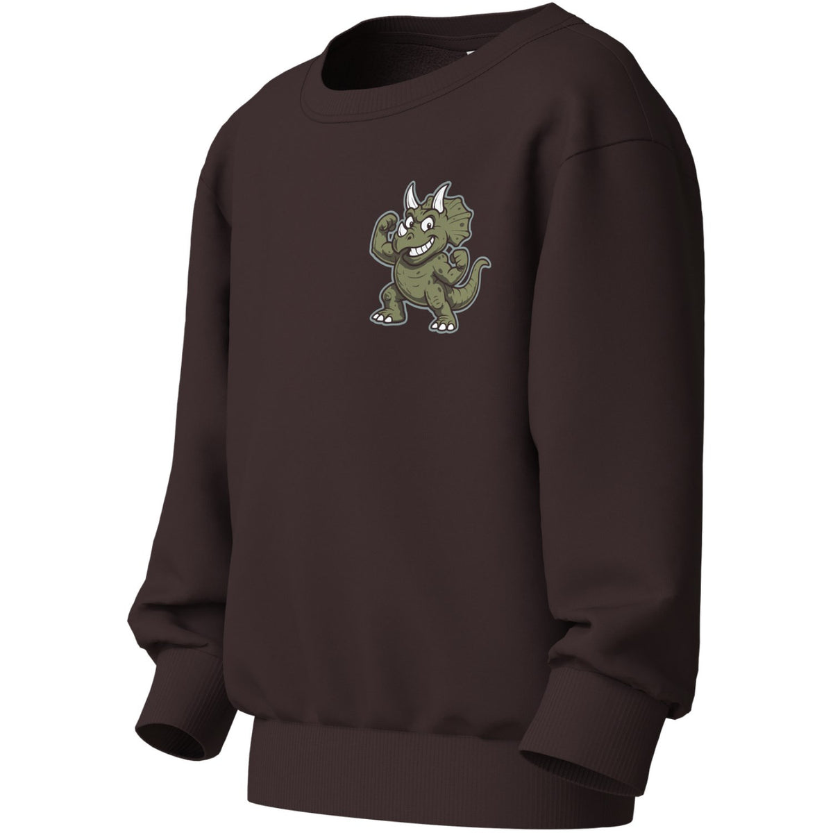 Name It Chocolate Plum Jurassic Prankster Nmmvildar Ls Nreg Sweat Bru