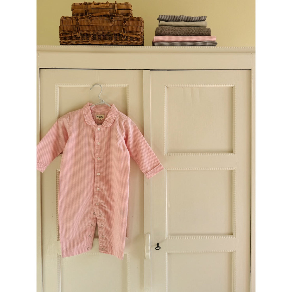 Lalaby Tiny Check Pink Classic Pj Suit