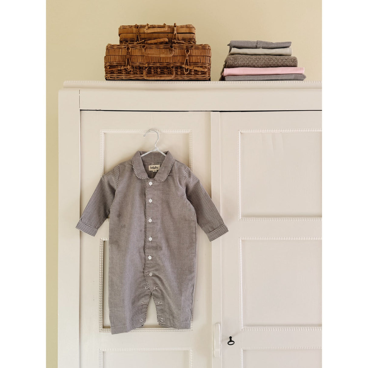 Lalaby Tiny Check Brown Classic Pj Suit