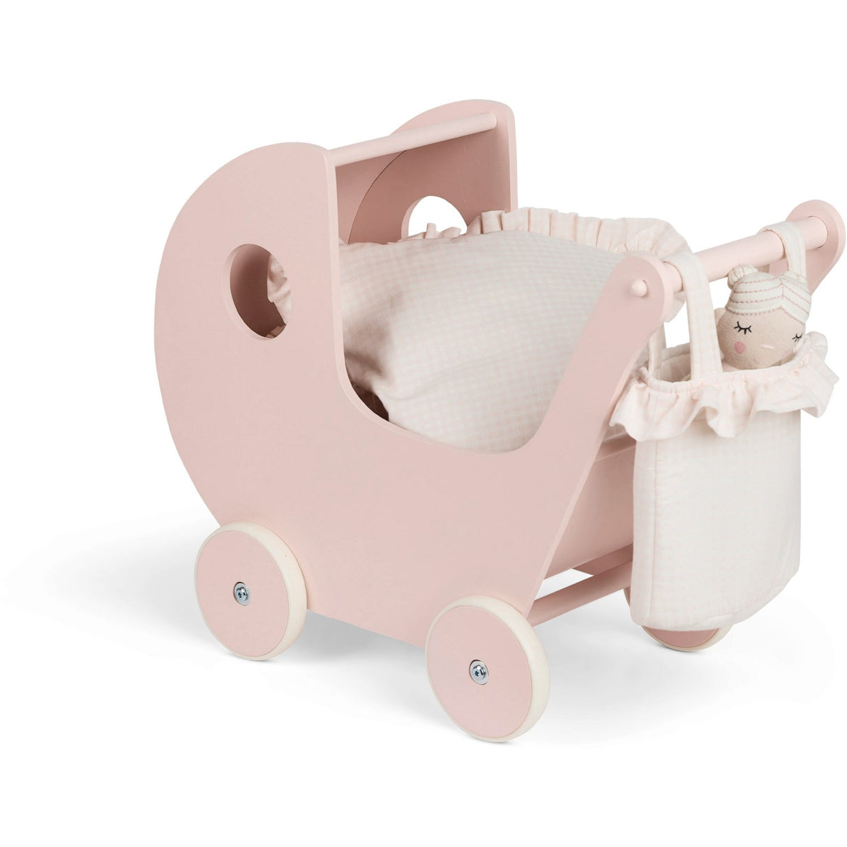 Smallstuff Delicate Rose Gingham Bag For Doll Pram
