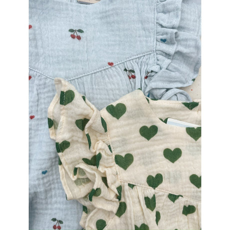 Konges Sløjd Cherry Blue Coeur Coco Romper Gots