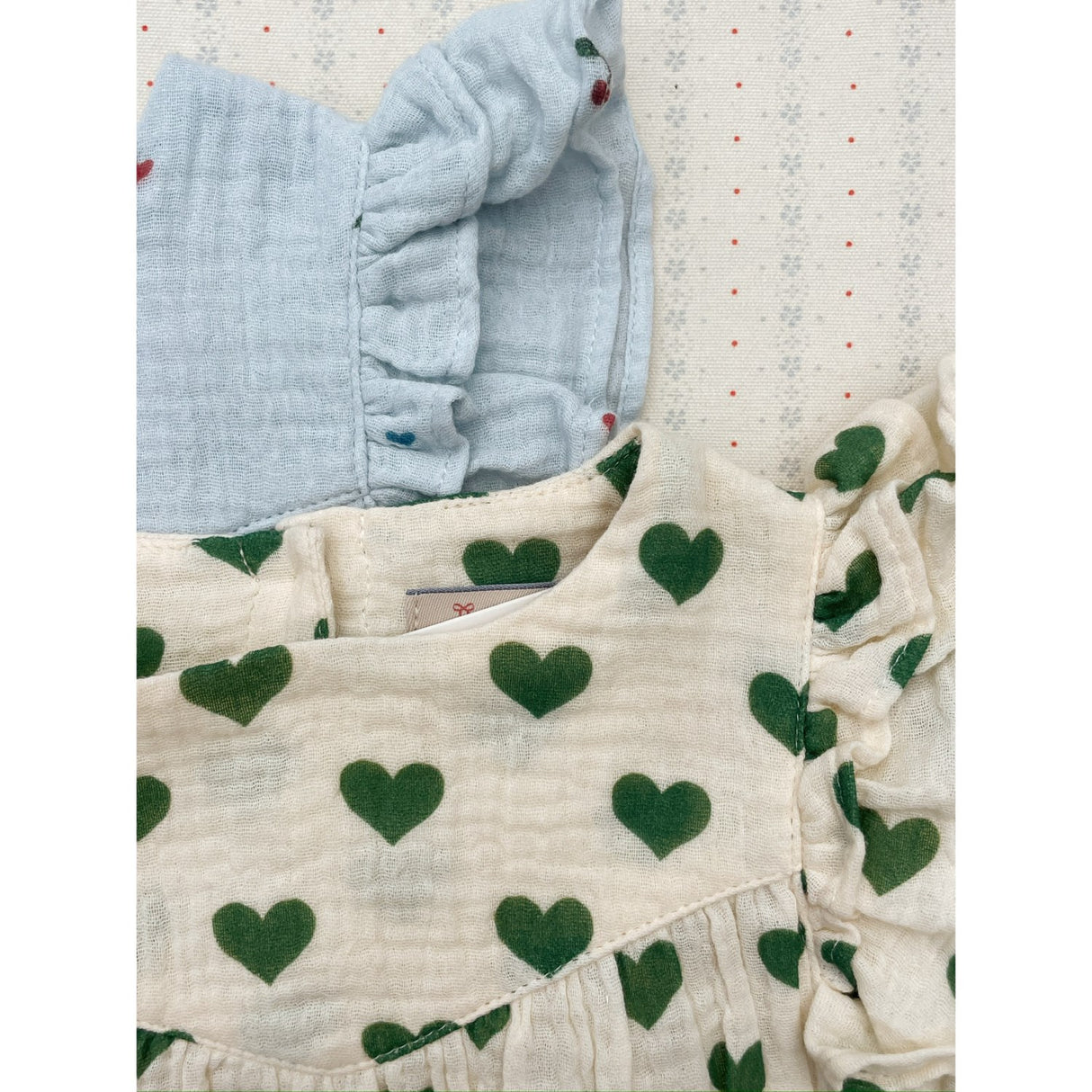 Konges Sløjd Cherry Blue Coeur Coco Romper Gots