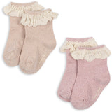 Konges Sløjd Rosette 2 Pack Glitter Frill Socks