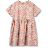 Wheat Magenta Heart Flowers Jersey Dress S/S Anna