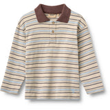 Wheat Multi Blue Stripe Polo Shirt L/S Fred