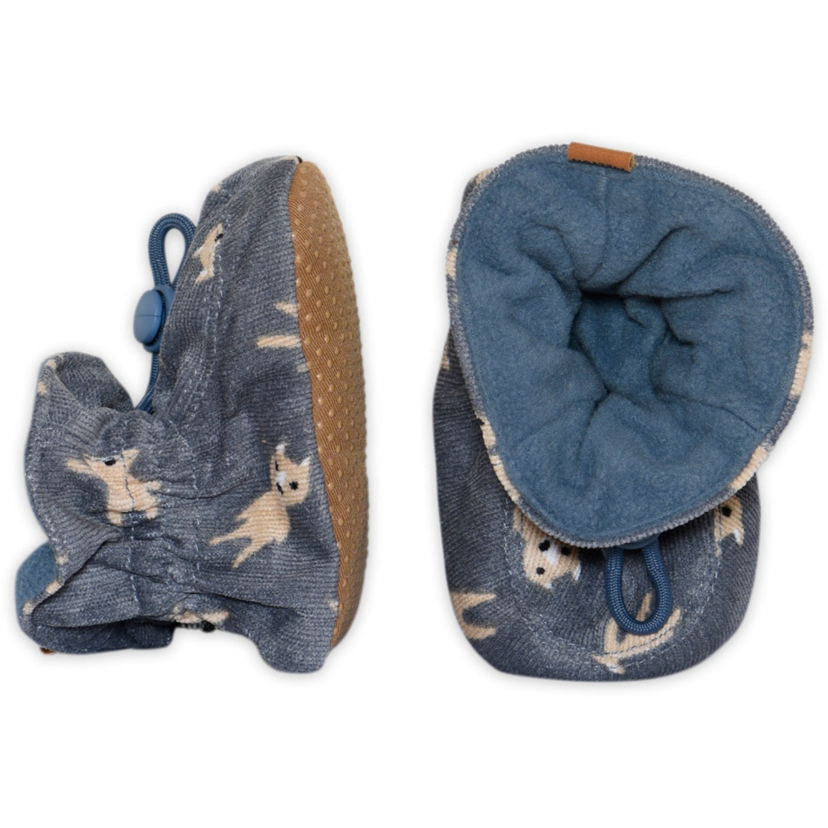 MELTON Dusty Blue Snowfox Textile Slippers