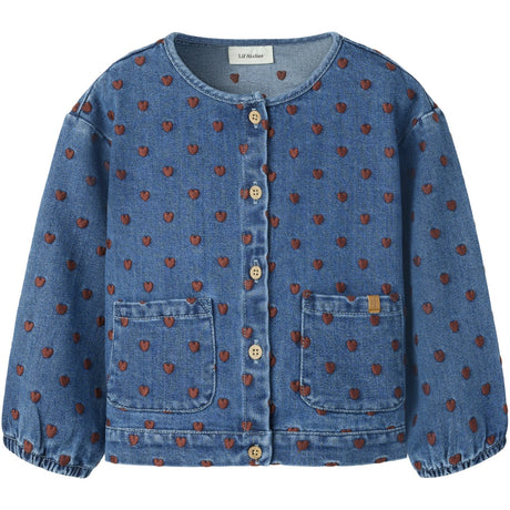 Lil'Atelier Dark Blue Denim Hearts Nmfliva Lea Ls Dnm Jacket 2001-Se Lil