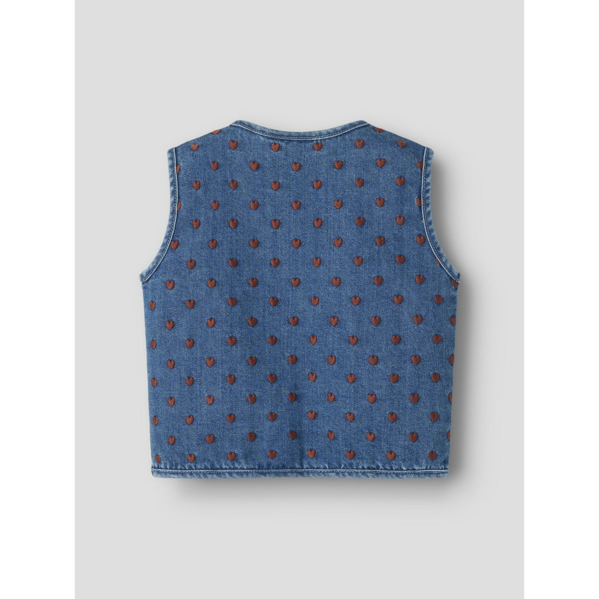 Lil'Atelier Dark Blue Denim Hearts Nmfliva Loose Dnm Vest 2001-Se Lil