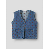 Lil'Atelier Dark Blue Denim Hearts Nmfliva Loose Dnm Vest 2001-Se Lil