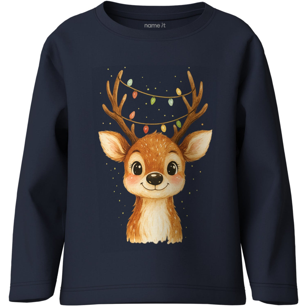 Name It Navy Blazer Reindeer Lights Nmfvosmas Ls Nreg Top