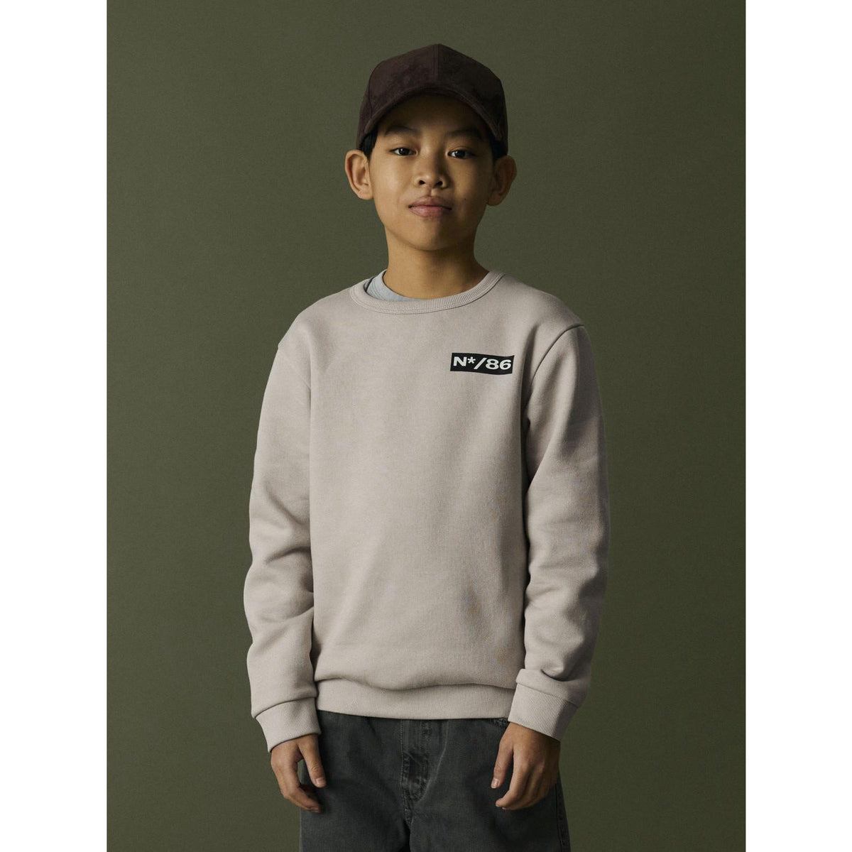 Name It Island Fossil Nkmrair Ls Nreg Sweat Bru Box
