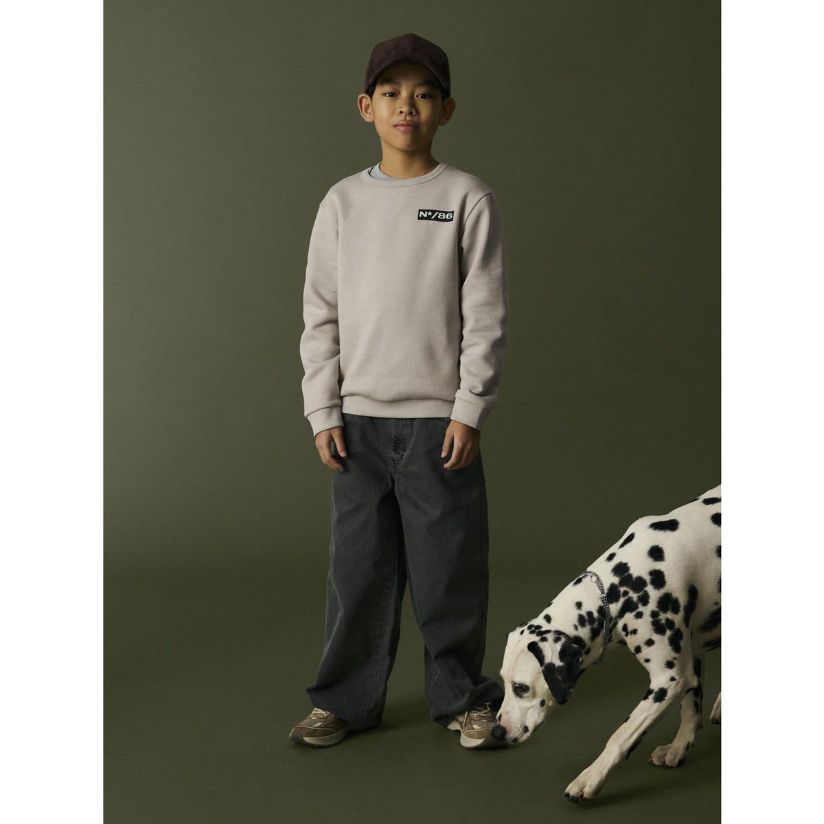 Name It Island Fossil Nkmrair Ls Nreg Sweat Bru Box