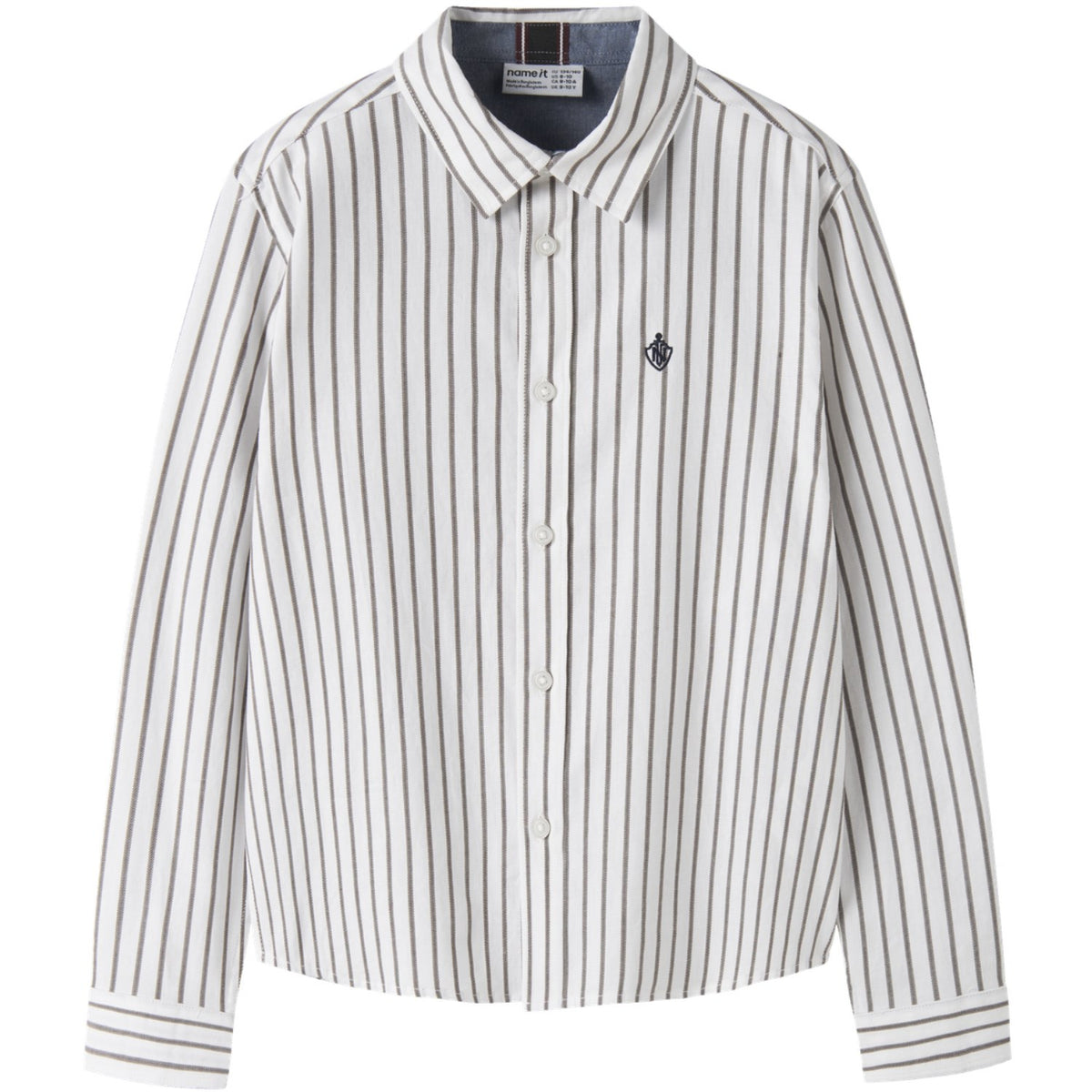 Name It Bright White Nkmralum Ls Nreg Stripe Shirt Box
