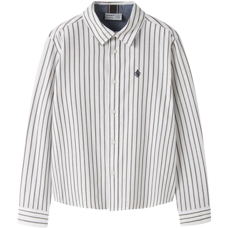 Name It Bright White Nkmralum Ls Nreg Stripe Shirt Box