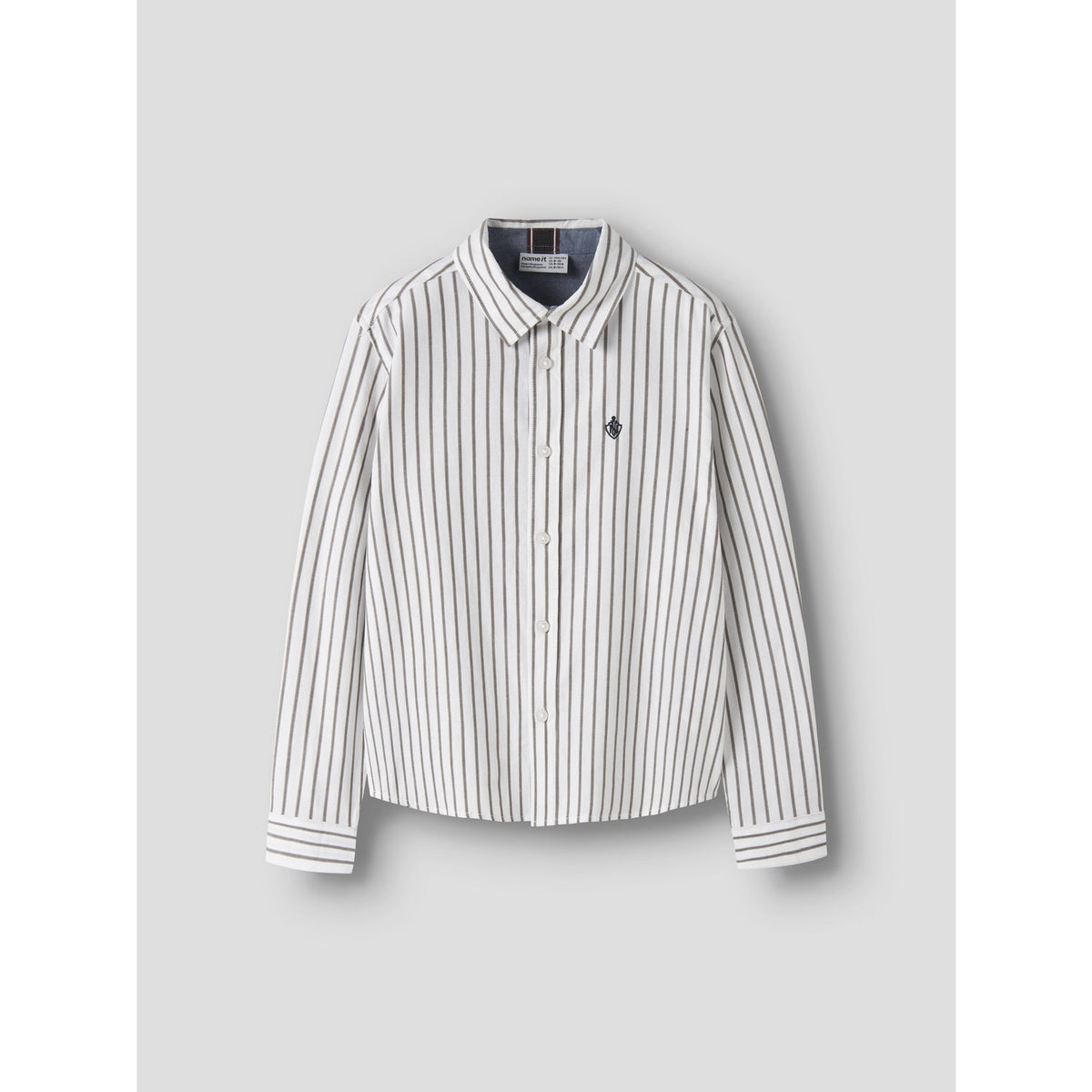 Name It Bright White Nkmralum Ls Nreg Stripe Shirt Box