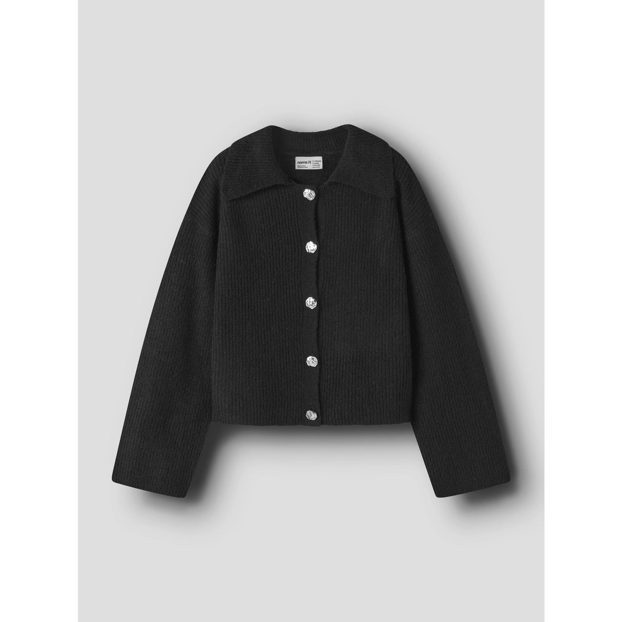 Name It Black Nkfotilis Ls Loose Knit Card
