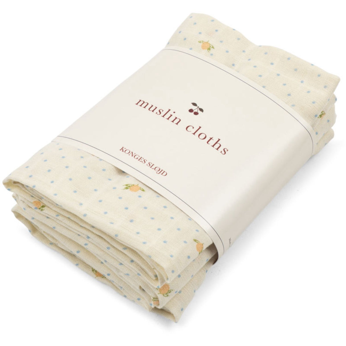 Konges Sløjd Lemon Dot 3 Pack Muslin Cloth Gots