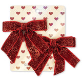 Konges Sløjd Red Glitter 2 Pack Velvet Double Bow Hair Clips