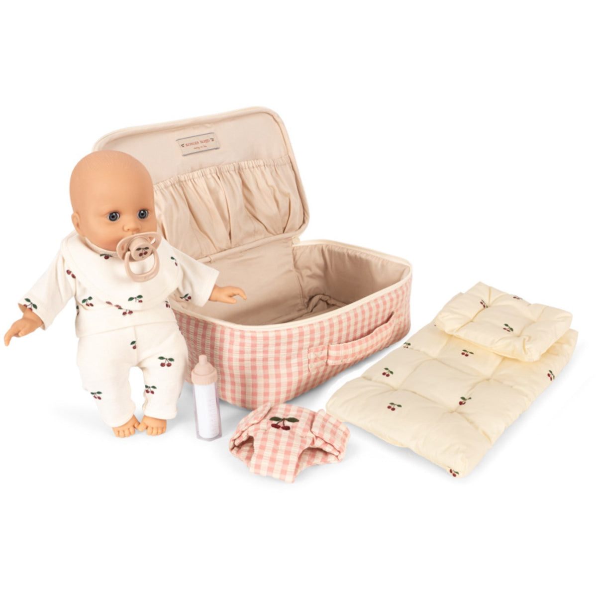 Konges Sløjd Pink Check Baby Doll Nursery Suitcase