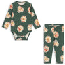 Konges Sløjd Deer Diary Green Basic Body/Pants Set Gots
