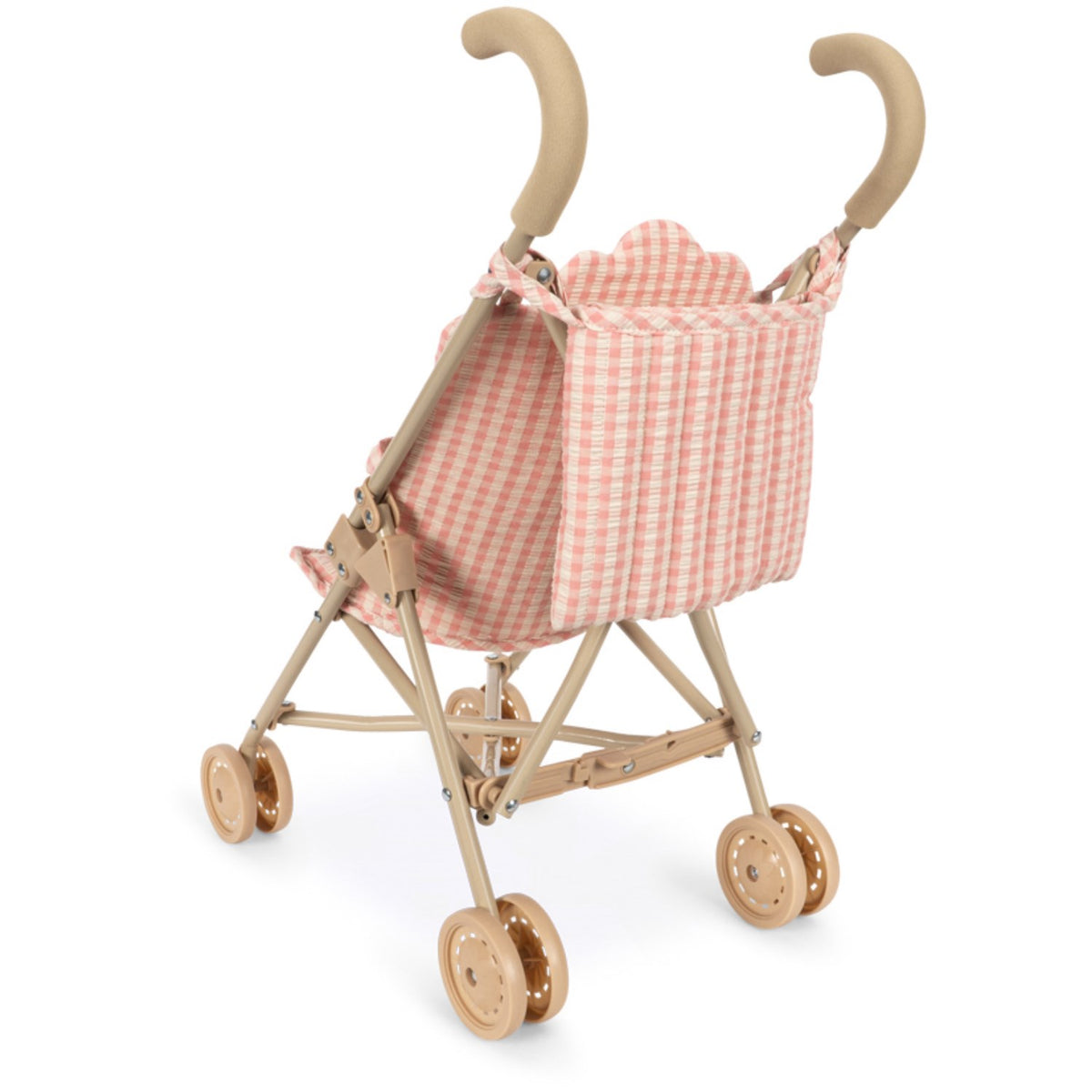 Konges Sløjd Pink Check Poppy Doll Stroller Set