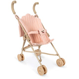 Konges Sløjd Pink Check Poppy Doll Stroller Set