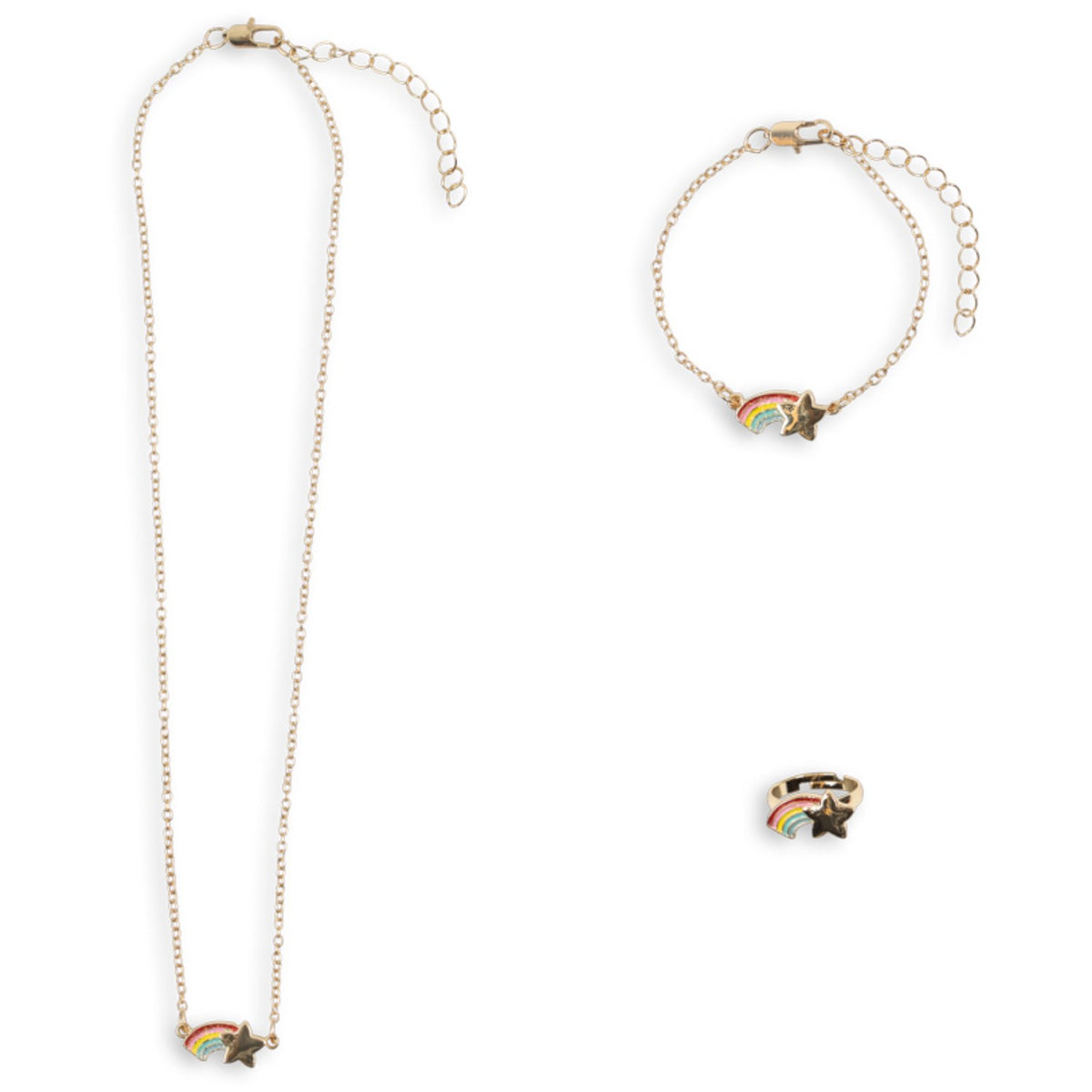 Konges Sløjd Gold Rainbow Star Jewelry Set