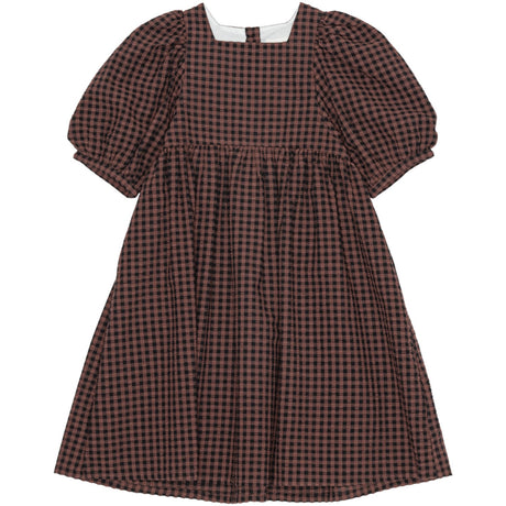 brunobruno nation Marron Plum Check Alva Dress