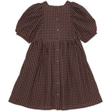 brunobruno nation Marron Plum Check Alva Dress