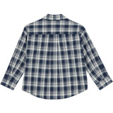 brunobruno nation Mood Indigo Blue Check Virgil Navy Check Shirt