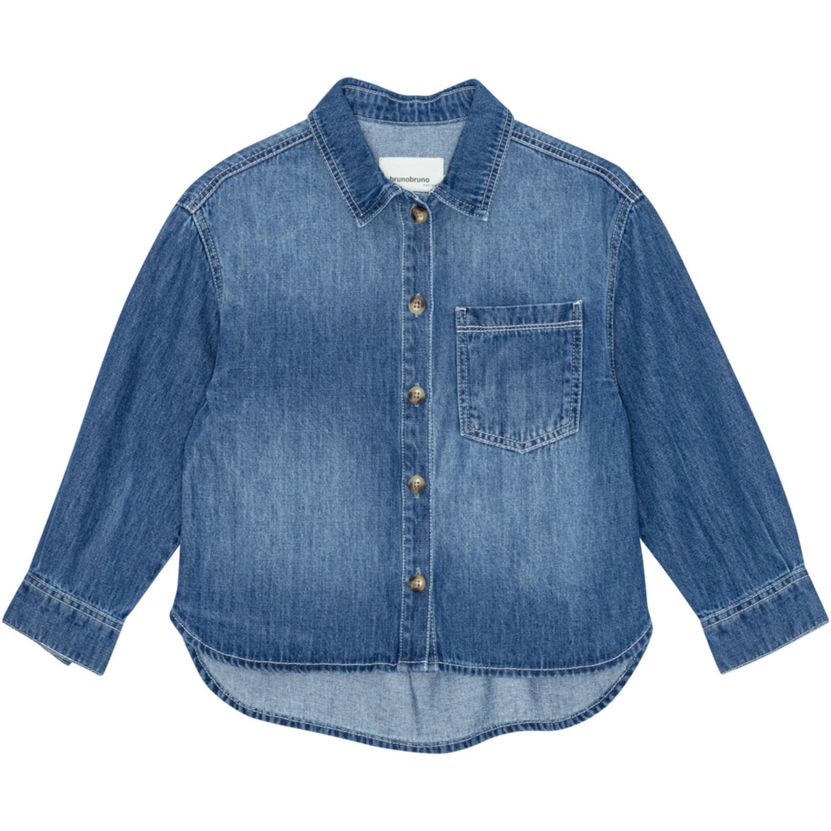 brunobruno nation Mid Blue Denim Ina Denim Shirt