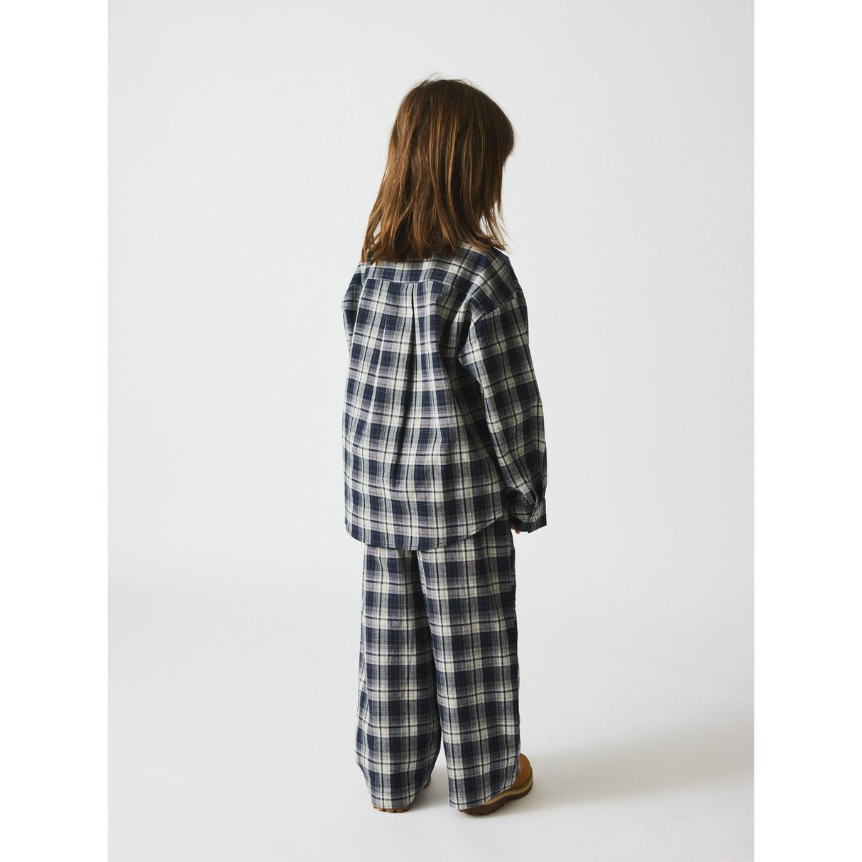 brunobruno nation Mood Indigo Blue Check Francis Navy Check Pants