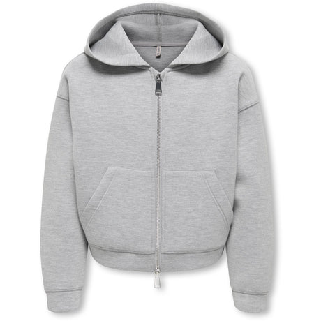 kids ONLY Light Grey Melange Kogsabrina L/S Scuba Zip Hoodie Jrs