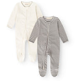 That's Mine Dark Grey Stripe Jona Onesie 2-Pack