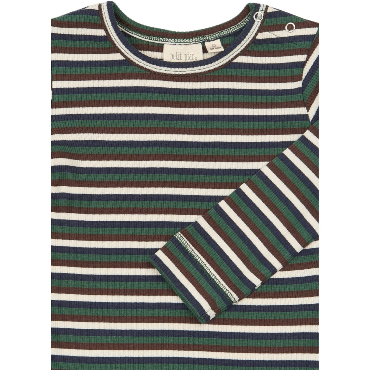 Petit Piao Trekking Green Multistriped Ppsong Blouse