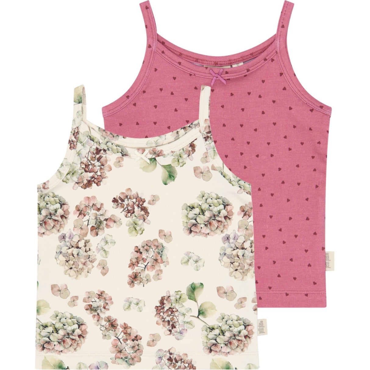 Petit Piao Eggnog Hydranger Aop Ppstar Girls Undershirt 2-Pack