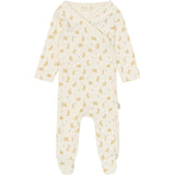 Petit Piao Eggnog Rabbit Aop Ppdio L_S Jumpsuit Fold Feet Pointelle Nb