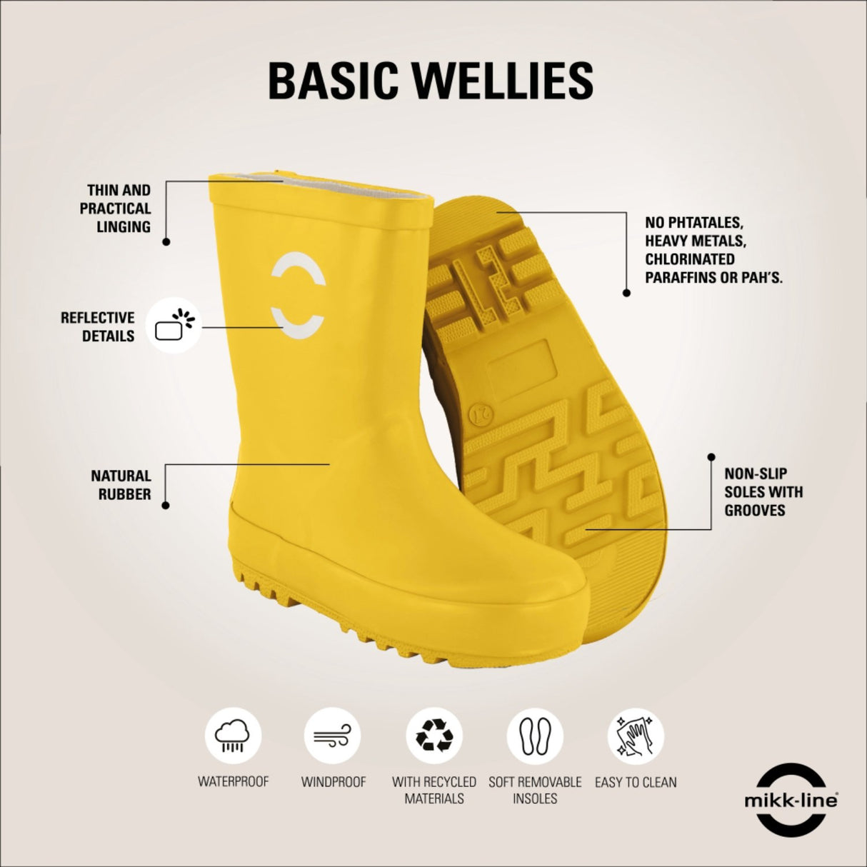 Mikk-Line Sunflower Wellies Solid