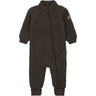 Mikk-Line Dark Brown Melange Wool Suit With Rib