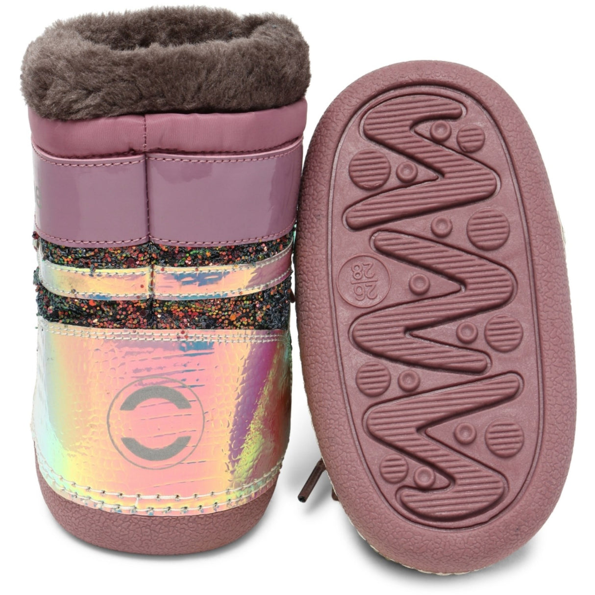 Mikk-Line Rose Brown Snow Boots Glitter