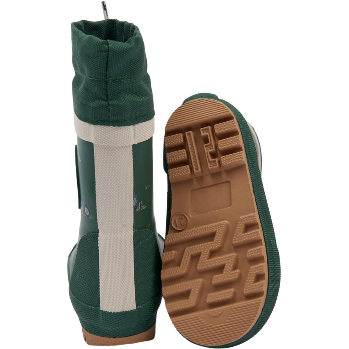 Pom Pom Trekking Green Tractor Aop Brynn Gumboots Thermo Aop