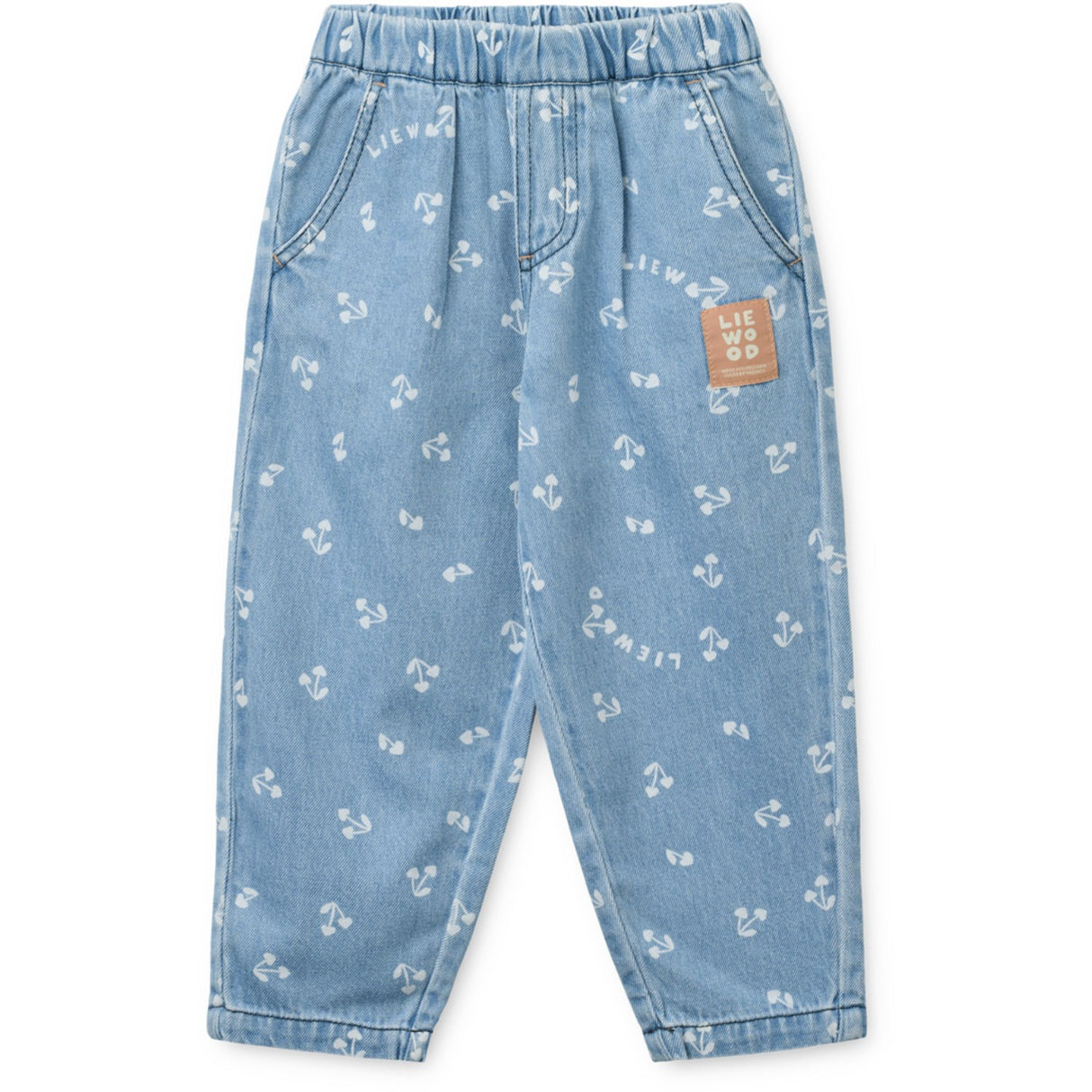 LIEWOOD Cherry Heart Sandy / Denim Borris Light Denim Printed Pants