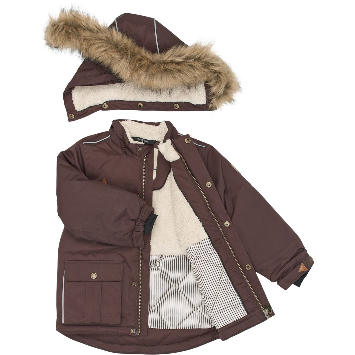 Mikk-Line Coffee Bean Twill Nylon Boy Parca